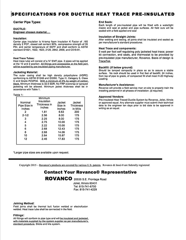 Ductile Heat Trace Pre-Insulated